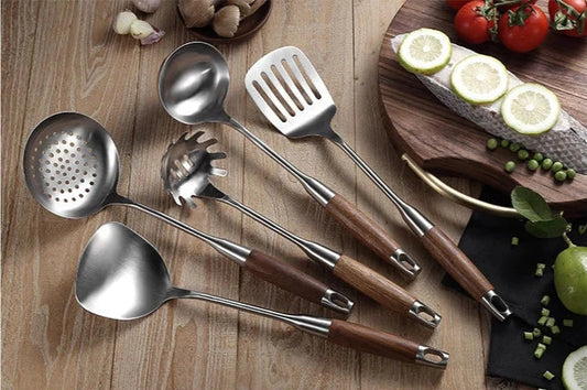 Kitchen Cooking Utensils, Turner/ Soup Ladle/ Slotted Turner/ Slotted Spoon/ Pasta Server, Staniless Steel